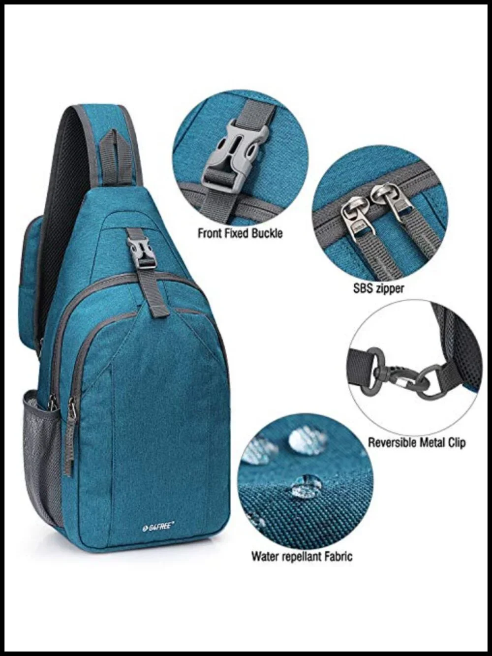 RFID Blocking Sling Bag Crossbody for Travel Hiking 10L
